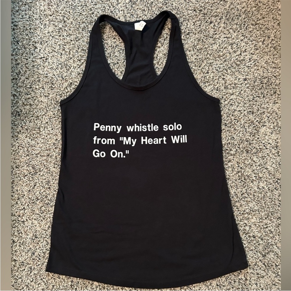 EUC Titanic Racerback Tank Top Size L / Penny Whistle My Heart Will Go On 🚢💙🪈